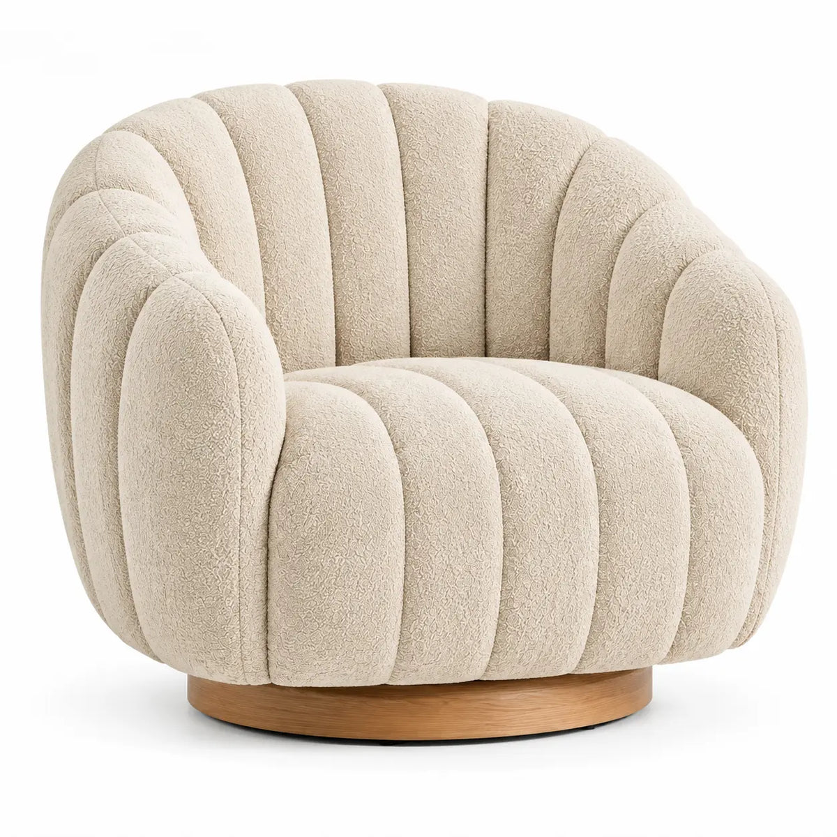 Poltrona, seduta e schienale a spicchi, beige/marrone